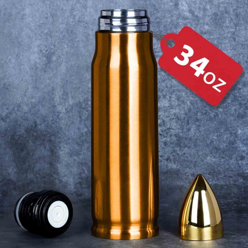 Funslive® 34oz Stainless Steel Bullet Tumbler Copper