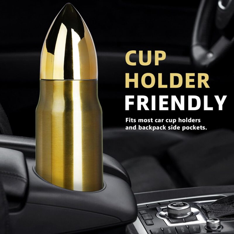 Funslive® 34oz Stainless Steel Bullet Tumbler Gold - Image 4