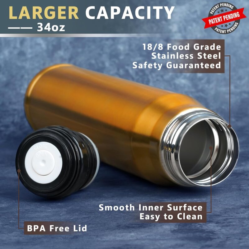 Funslive® 34oz Stainless Steel Bullet Tumbler Copper - Image 5