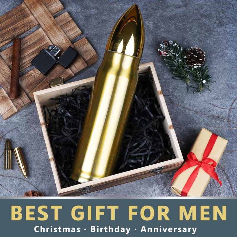 Funslive® 34oz Stainless Steel Bullet Tumbler Gold - Image 6