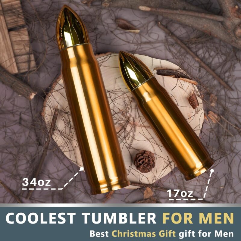 Funslive® 34oz Stainless Steel Bullet Tumbler Copper - Image 3