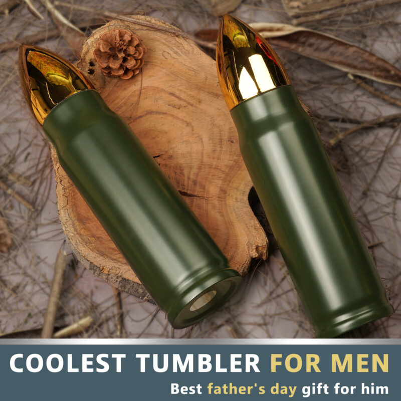 Funslive® Stainless Steel Bullet Tumbler Army Green - Image 3