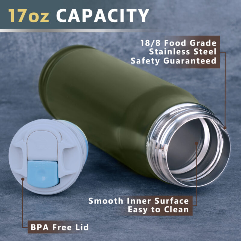 Funslive® Stainless Steel Bullet Tumbler Army Green - Image 4