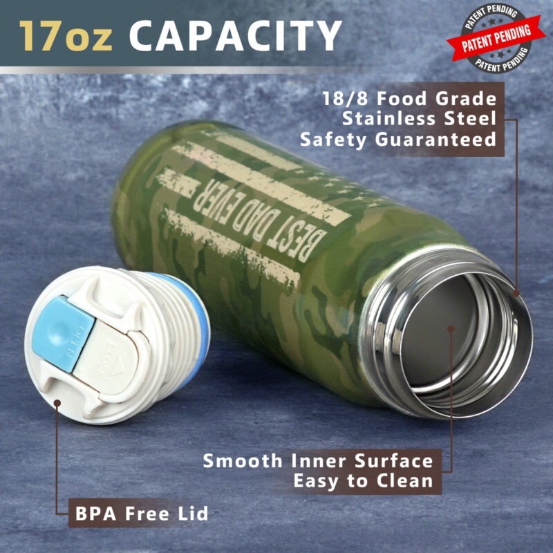 Funslive® Camouflage Best Dad Ever USA Flag Bullet Tumbler - Image 4