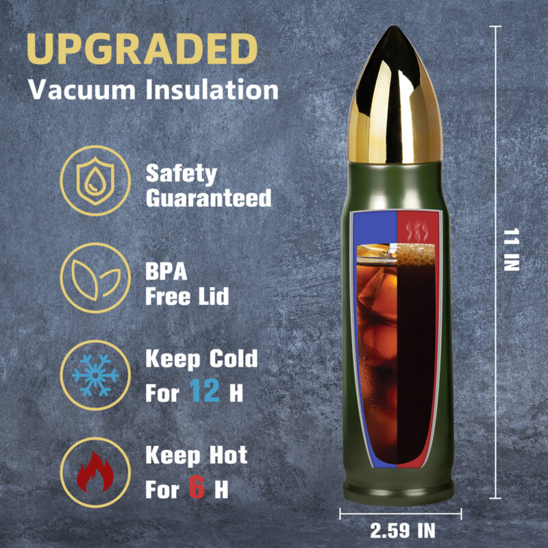 Funslive® Stainless Steel Bullet Tumbler Army Green - Image 2
