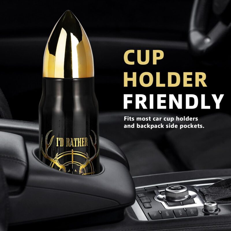 Funslive® USA Flag I'D Rather Be Hunting Bullet Tumbler - Image 3