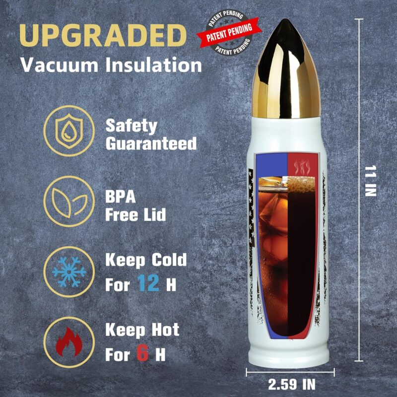 Funslive® USA Flag Bullet Tumbler White - Image 2