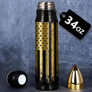 34 oz Black Tumbler American Flag Bullet Tumbler