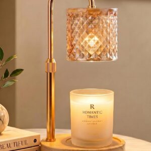 Candle Warmer Lamp with Timer & Dimmer, Modern Electric Wax Burner for Scented Wax, Adjustable Height Candle Lamp Warmer with 2 Bulbs, New Home Gifts & Housewarming Presents for Women Mum Daughter