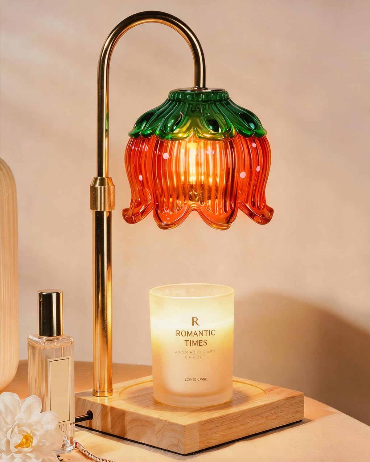 Candle Warmer Lamp with Timer and Dimmer, Height Adjustable Electric Wax Melt Burner for Large Jar Candles, Flameless Candle Lamp Warmer for Home Decor, New Home Gifts for Women Mum Daughter Friends